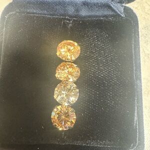 Authentic Citrine Stud Earrings K18 Japan Gold setting in silicone backing 10mm